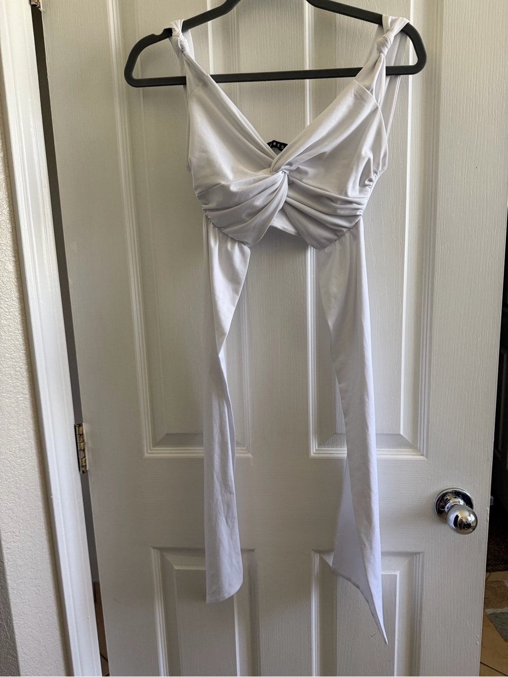 Lioness White Twist-Front Crop Top